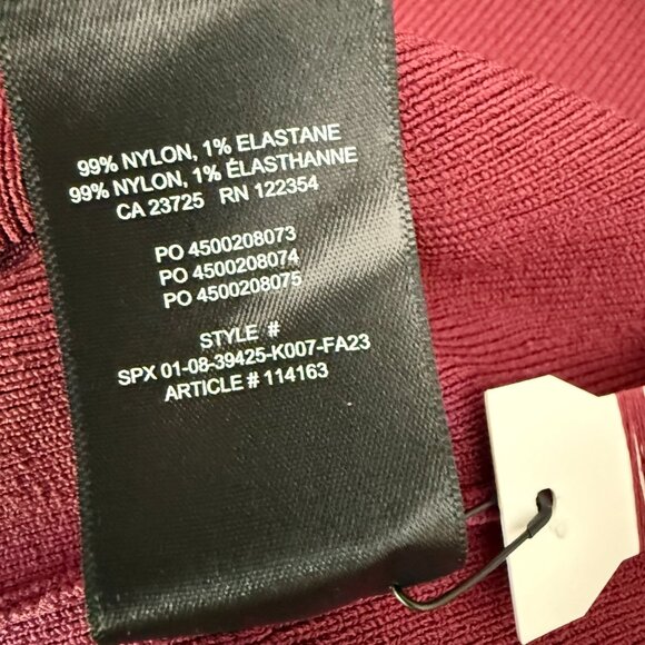 Aritzia Babaton Sculpt Knit O'keeffe Dress Burgundy Size XL NEW - Picture 7 of 7